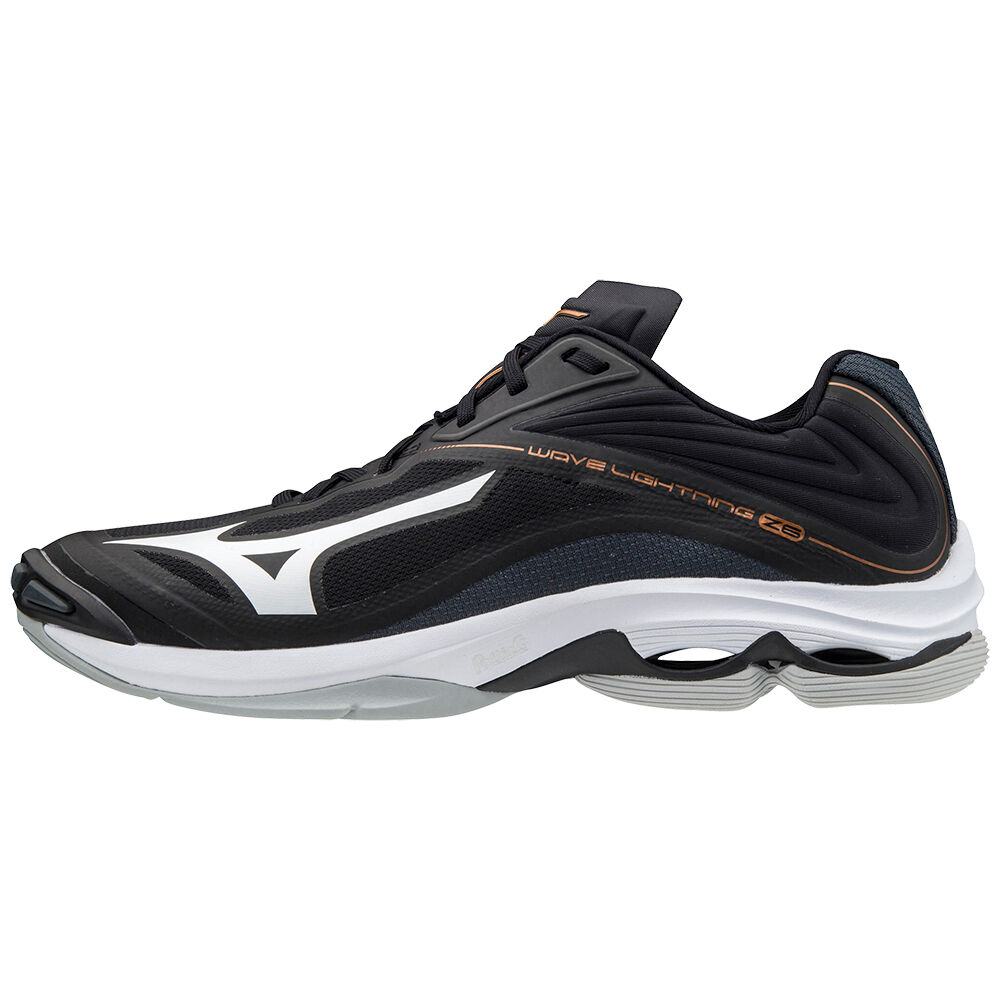 Mizuno Wave Lightning Z6 Férfi Röplabda Cipő Fekete/Fehér MWZ827043